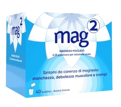 Mag 2 - 40 buste da sciogliere in acqua da 2,25 grammi - magnesio pidolato